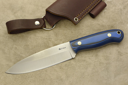 LT Wright Knives Sospes - Saber Grind - Blue and Black G10 - Matte Finish