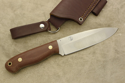 LT Wright Knives Sospes - Saber Grind - Rustic Brown Canvas Micarta - Matte Finish LT Wright Knives Sospes - Saber Grind - Rustic Brown Canvas Micarta - Matte Finish