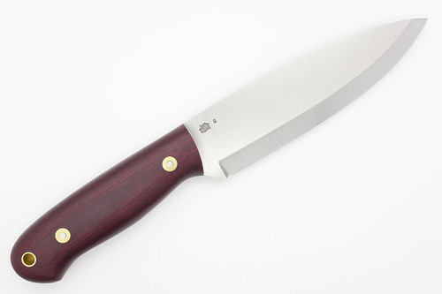 LT Wright Knives Sospes - Scandi Grind - Double Red Canvas Micarta - Matte Finish
