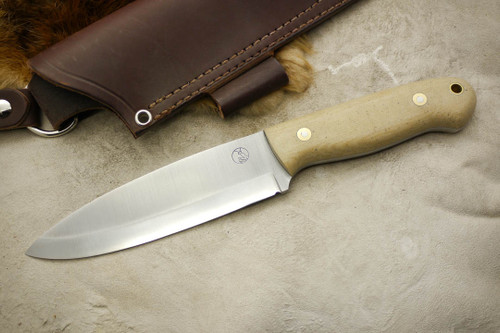 LT Wright Knives Sospes - O1 Carbon Steel - Scandi Grind - Snakeskin Micarta - Matte Finish