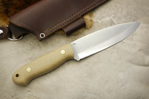 LT Wright Knives Sospes - O1 Carbon Steel - Scandi Grind - Snakeskin Micarta - Matte Finish
