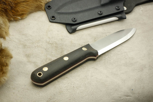 LT Wright Knives: "Deep Woods Xplorer" Genesis (Scandi Grind) Fixed Blade Bushcraft Knife w/ Black Canvas Micarta Handle & Red Liners Matte Finish - Kydex Sheath LT Wright Knives: "Deep Woods Xplorer" Genesis (Scandi Grind) Fixed Blade Bushcraft Knife w/ Black Canvas Micarta Handle & Red Liners Matte Finish - Kydex Sheath