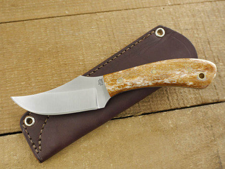 LT Wright Knives: Clipper (Saber Grind) Fixed Blade Camping Knife w/ Dyed Bone Handle - 1