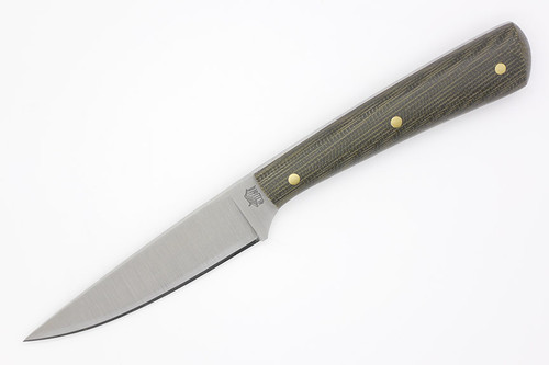 LT Wright Knives Coyote - A2 Steel - Flat Grind - Green Canvas Micarta Handle - Matte Finish