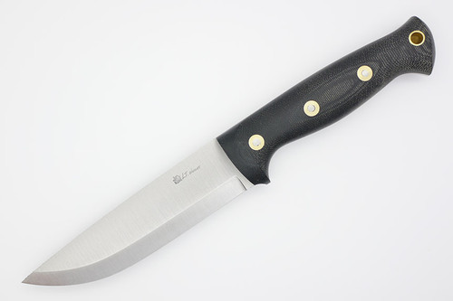 LT Wright Knives Forest Trail - A2 Steel - Scandi Grind - Black Canvas Micarta Handle - Matte Finish - Kydex Sheath