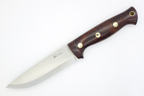 LT Wright Knives Forest Trail - A2 Steel - Scandi Grind - Desert Ironwood Handle - Polished Finish - FREE Black Liners!  - 1