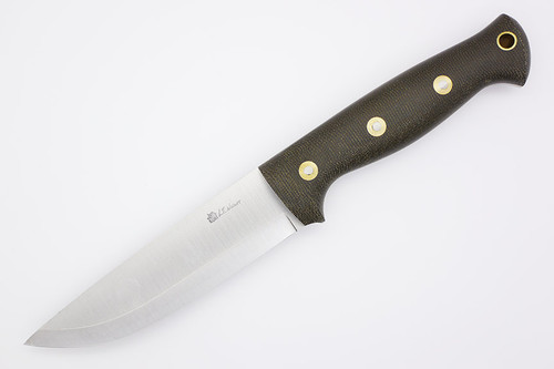 LT Wright Knives Forest Trail - A2 Steel - Scandi Grind - Green Canvas Micarta Handle - Matte Finish