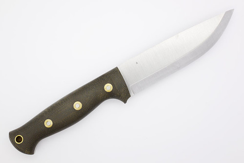 LT Wright Knives Forest Trail - A2 Steel - Scandi Grind - Green Canvas Micarta Handle - Matte Finish