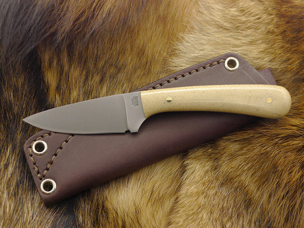 LT Wright Knives: Frontier Valley (Flat Grind) Fixed Blade Camping Knife w/ Snake Skin Resitin Handle