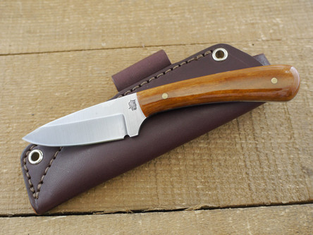 LT Wright Knives: Frontier Valley (Saber Grind) Fixed Blade Camping Knife w/ Dyed Bone Handle - 2
