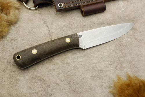 LT Wright Knives Gary Wines Bushcrafter - O1 Steel - Scandi Grind - Green Canvas Micarta Handle - Matte Finish