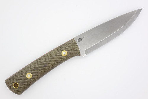 LT Wright Knives Gary Wines Bushcrafter - O1 Steel - Scandi Grind - Green Canvas Micarta Handle - Orange Liners - Matte Finish LT Wright Knives Gary Wines Bushcrafter - O1 Steel - Scandi Grind - Green Canvas Micarta Handle - Orange Liners - Matte Finish