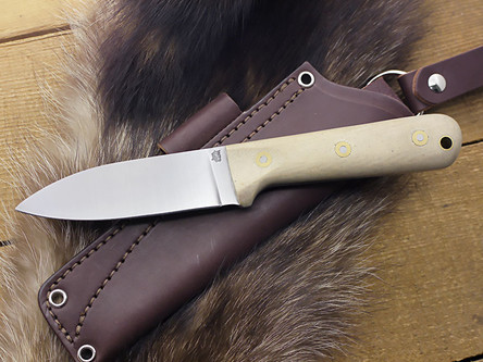 LT Wright Knives: Genesis (Flat Grind) Fixed Blade Knife w/ Snake Skin Resitin Handle - Matte Finish