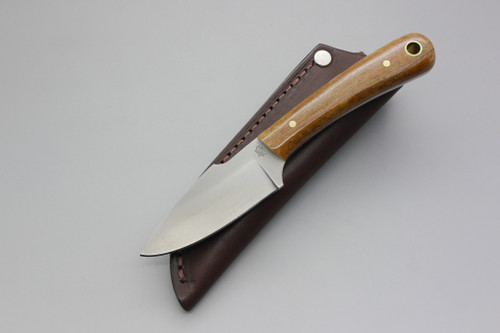 LT Wright Knives: Great Plainsman (Saber Grind) D2 Steel Fixed Blade Camping Knife w/ Dyed Bone Handle - 1