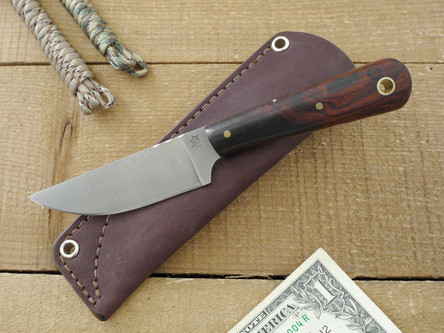 LT Wright Knives: Hunter Pro Elite (Flat Grind) Fixed Blade Knife w/ Desert Ironwood Handle & Fancy Jimping - 1