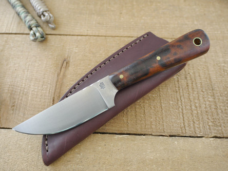 LT Wright Knives: Hunter Pro Elite (Flat Grind) Fixed Blade Knife w/ Desert Ironwood Handle & Fancy Jimping - 3
