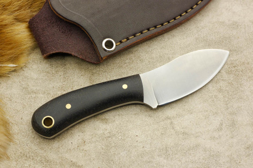 LT Wright Knives: Lil Muk - Convex Grind - O1 Steel - Black Canvas Micarta - Matte Finish