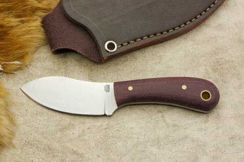 LT Wright Knives: Lil Muk - Convex Grind - O1 Steel - Double Red Canvas Micarta - Matte Finish