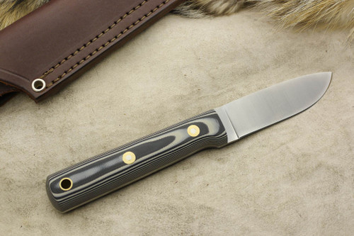 LT Wright Knives: Maverick Scout (Flat Grind) Fixed Blade Knife w/ Gray & Black G10 Handle
