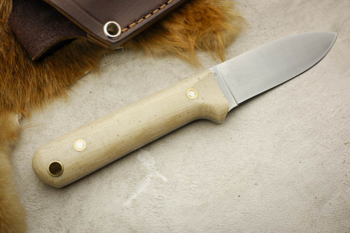 LT Wright Knives: Next Gen (Flat Grind) Fixed Blade Bushcraft Knife w/ Snakeskin Micarta Handle - Matte Finish LT Wright Knives: Next Gen (Flat Grind) Fixed Blade Bushcraft Knife w/ Snakeskin Micarta Handle - Matte Finish