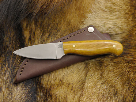 LT Wright Knives: Patriot (Flat Grind) Fixed Blade Knife w/ Natural Canvas Micarta Handle