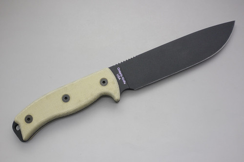 Ontario RAT-7, 6.5" Black 1095 Fixed Blade, Wilderness Survival Knife w/ Micarta Handle & Nylon MOLLE Sheath Ontario RAT-7, 6.5" Black 1095 Fixed Blade, Wilderness Survival Knife w/ Micarta Handle & Nylon MOLLE Sheath