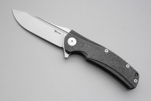 Reate Knives Horizon-C Folding Pocket Knife w/ Black Tumbled Finish Titanium Frame/Handle
