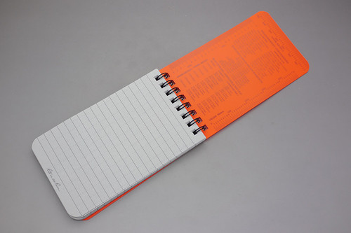 RIR-OR 3x5 Rite In The Rain Spiral Top All Weather Survival Notebook - ORANGE RIR-OR 3x5 Rite In The Rain Spiral Top All Weather Survival Notebook - ORANGE