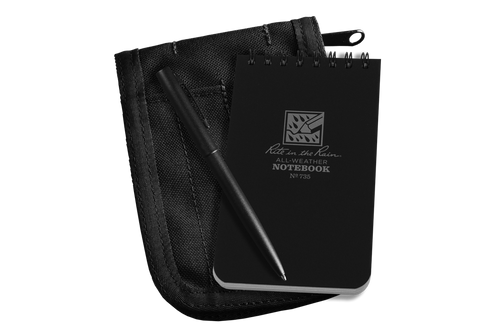 Rite In The Rain - 3" X 5" - Pen, Notebook, Cover All Weather Survival Kit - Black Notebook / Black Cover