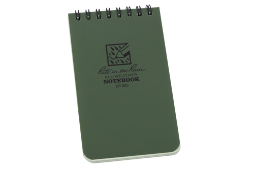 Rite In The Rain - 3" X 5" - Pen, Notebook, Cover All Weather Survival Kit - Green Notebook / Tan Cover Rite In The Rain - 3" X 5" - Pen, Notebook, Cover All Weather Survival Kit - Green Notebook / Tan Cover
