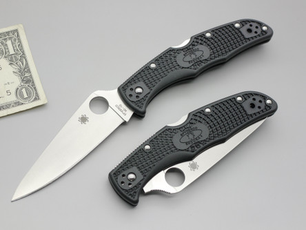 Spyderco Knives: Endura 4 (Full Flat Grind) Folding Pocket Knife w/ Black Textured Fiberglass Reinforced Nylon Handle