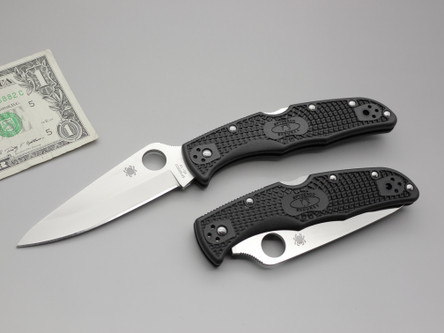 Spyderco Knives: Endura 4 (Saber Grind) Folding Pocket Knife w/ Black Textured Fiberglass Reinforced Nylon Handle