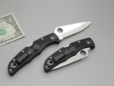 Spyderco Knives: Endura 4 (Saber Grind) Folding Pocket Knife w/ Black Textured Fiberglass Reinforced Nylon Handle