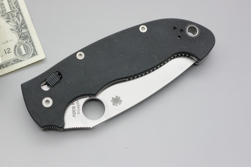 Spyderco Knives: Manix 2 XL (Full Flat Grind) Folding Pocket Knife w/ Black Textured G10 Handle
