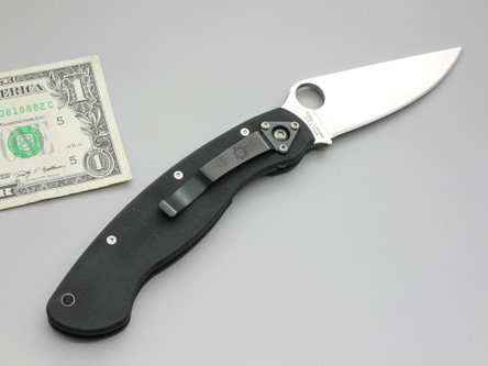 Spyderco Knives: Military (Full Flat Grind) Folding Pocket Knife w/ Black Textured G10 Handle