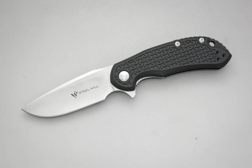 Steel Will Cutjack MINI C22M-1BK Folding Blade - Satin 3" D2 Steel Blade - Black FRN Handle