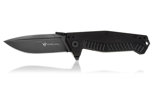 Steel Will Knives Bruiser 500 Folding Blade - Black G10 Handle - PVD Coated 4.02" Blade