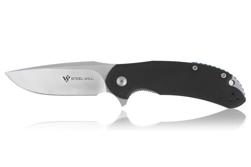 Steel Will Knives Cutjack C22-2BK Folding Blade - Black G10 Handle Handle - Satin 3.5" M390 Steel Blade