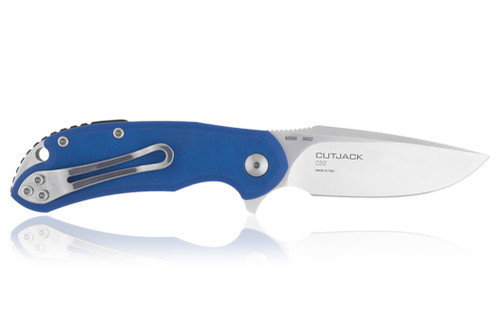 Steel Will Knives Cutjack C22-2BK Folding Blade - Blue G10 Handle Handle - Satin 3.5" M390 Steel Blade Steel Will Knives Cutjack C22-2BK Folding Blade - Blue G10 Handle Handle - Satin 3.5" M390 Steel Blade