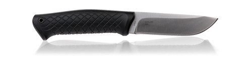 Steel Will Knives Druid 220 Fixed Blade - Black Thermoplastic Elastomer (TPE) Handle - Drop Point Blade - Satin 4.33" Blade