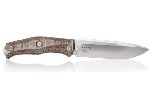Steel Will Knives Gekko 1530 Fixed Blade - Green Canvas Micarta Handle - Satin 5.12" Blade