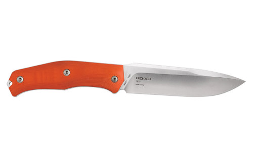 Steel Will Knives Gekko 1533 Fixed Blade - Orange G10 Handle - Drop Point - Satin 5.12" Blade