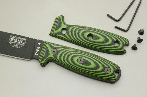 TKC: COMPACT G10 Handle for ESEE 3 / ESEE 4 - Neon Green & Black TKC: COMPACT G10 Handle for ESEE 3 / ESEE 4 - Neon Green & Black