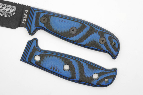 TKC: EXTENDED G10 Handle for ESEE 3 - Blue & Black TKC: EXTENDED G10 Handle for ESEE 3 - Blue & Black