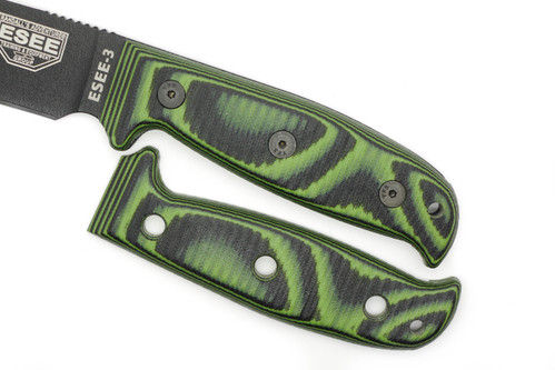 TKC: EXTENDED G10 Handle for ESEE 3 - Neon Green & Black TKC: EXTENDED G10 Handle for ESEE 3 - Neon Green & Black