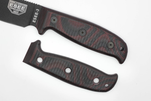 TKC: EXTENDED G10 Handle for ESEE 3 - Red & Black TKC: EXTENDED G10 Handle for ESEE 3 - Red & Black