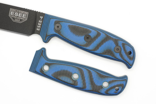 TKC: EXTENDED G10 Handle for ESEE 4 - Blue & Black, 2X2 TKC: EXTENDED G10 Handle for ESEE 4 - Blue & Black, 2X2
