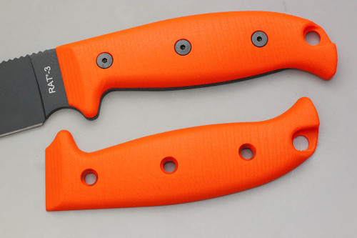 TKC: EXTENDED G10 Handle for Ontario RAT-3 - Blaze Orange TKC: EXTENDED G10 Handle for Ontario RAT-3 - Blaze Orange