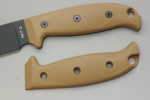 TKC: EXTENDED G10 Handle for Ontario RAT-3 - Coyote Brown TKC: EXTENDED G10 Handle for Ontario RAT-3 - Coyote Brown