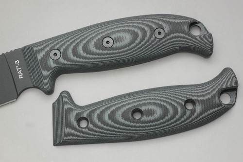 TKC: EXTENDED G10 Handle for Ontario RAT-3 - Midnite Tiger, 1X1 TKC: EXTENDED G10 Handle for Ontario RAT-3 - Midnite Tiger, 1X1